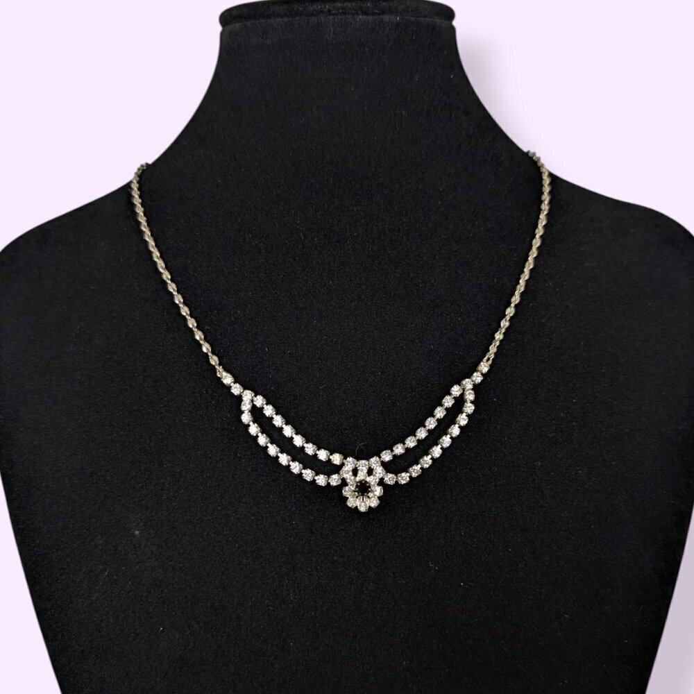 V. Dainty Rhinestone Necklace